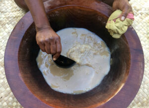 A Fijan preparing a Kava grog