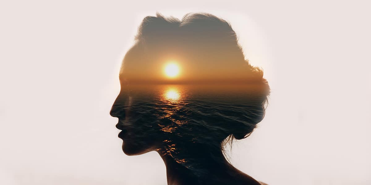 Endocannabinoid System Concept Image Women with Sunrise